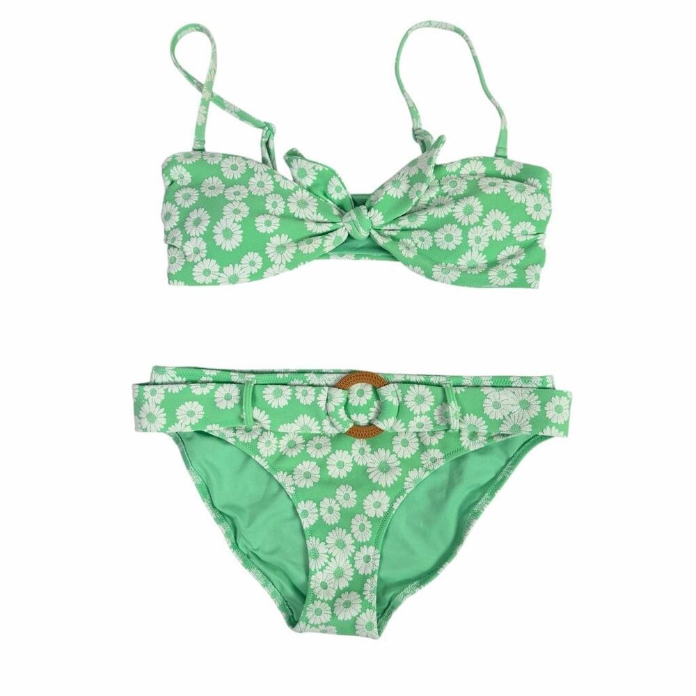 Aerie size Medium Daisy Print Bandeau Bikini Set